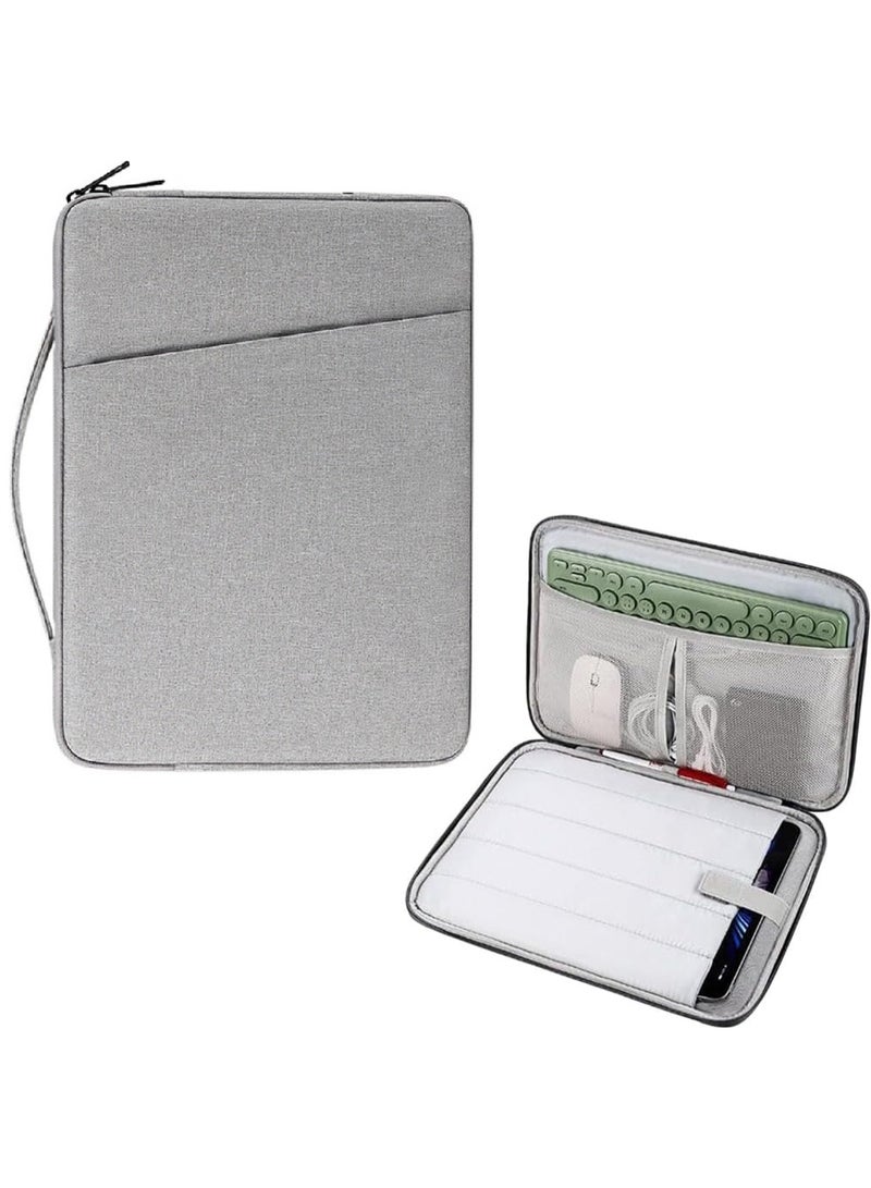 12.9-13 inch iPad Pro Case Tablet Sleeve Case Bag, Padded Travel Carrying Sleeve for iPad Pro 13-in M4 & iPad Air 13-in M2 M3(2025) Magic Keyboard, Water-Resistant Shockproof iPad Soft Bag Cover w/Accessory Pocket 13 inch Grey - Image 1